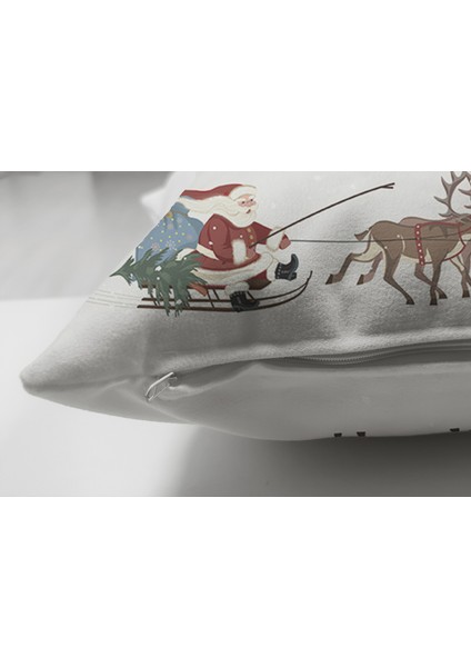 Çift Taraflı Christmas Temalı Dijital Baskılı Süet Yastık Kırlent Kılıfı modelleri