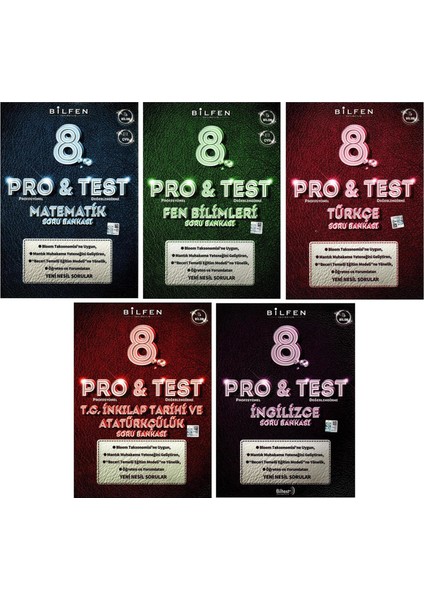 8. Sınıf LGS Pro & Test Soru Bankası Seti 5 Kitap