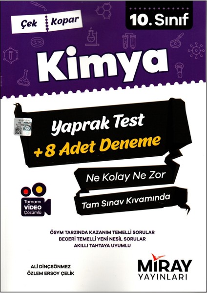 Miray Yayınları 10. Sınıf Kimya Yaprak Test - 8 Adet Deneme