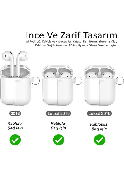 AirPods Kılıf Silikon Case Koruyucu PT02-F