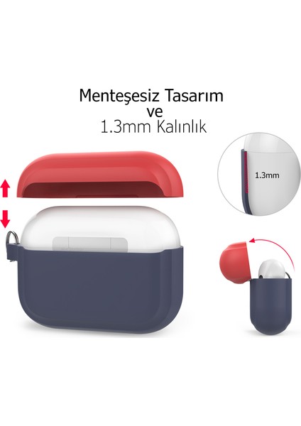 AirPods Pro Kılıf Koruyucu Case Silikon Mat Yedek Kapak Hediyeli PT-P4
