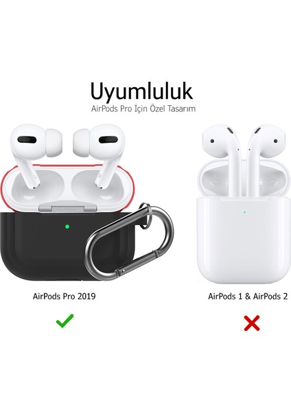 AirPods Pro Kılıf Koruyucu Case Silikon Mat Yedek Kapak Hediyeli PT-P4