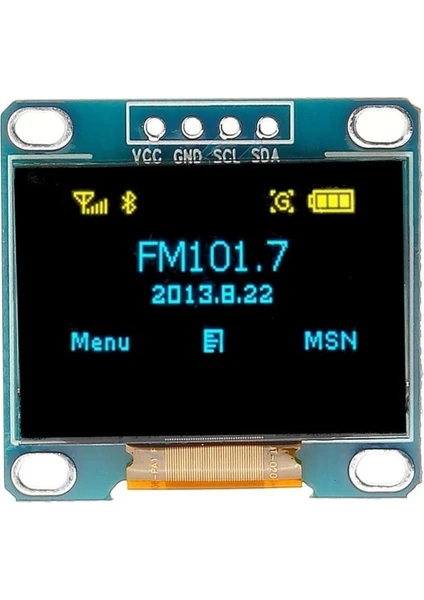 128X64 OLED Ekran LCD 0.96 I2C Arduino Raspberry Pı Sarı Mavi