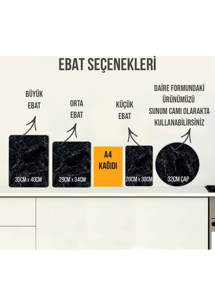 Cam Kesme Tahtası - Cam Kesme Tablası Karatahta Görünümlü 20cm x 30cm