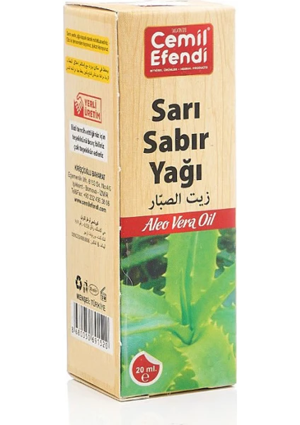 Cemil Efendi  Aloe Vera (Sarı Sabır) Yağı 20 ml