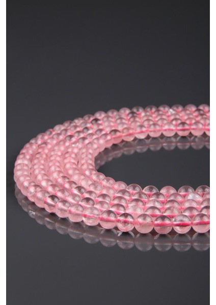 Pembe Kuvars Doğal Taş Dizi 8 mm Küre Kesim