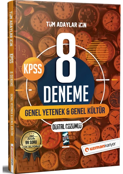 Uzman Kariyer Yayınları 2021 KPSS Genel Yetenek & Kültür 8 Deneme Dijital Çözümlü