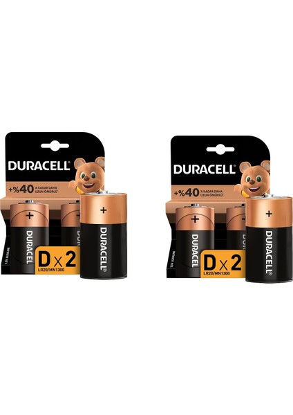 Alkalin D Piller 2’li paket 2'li
