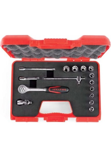 Izeltaş 1107 00 6015 Altı Köşe Lokma Anahtar Takımı 1/4" 15 Parça