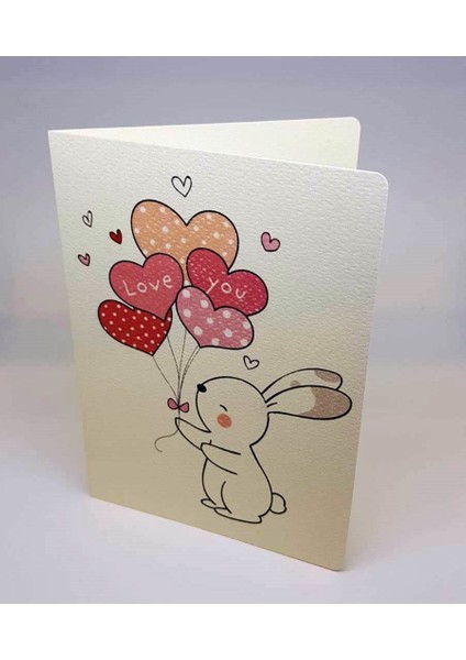 Love You Kartpostal Tebrik Kartı ve Zarf 12 x 17 cm
