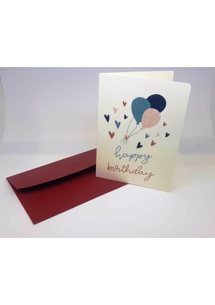 Happy Birthday Tasarım Tebrik Kartı 12 x 17 cm
