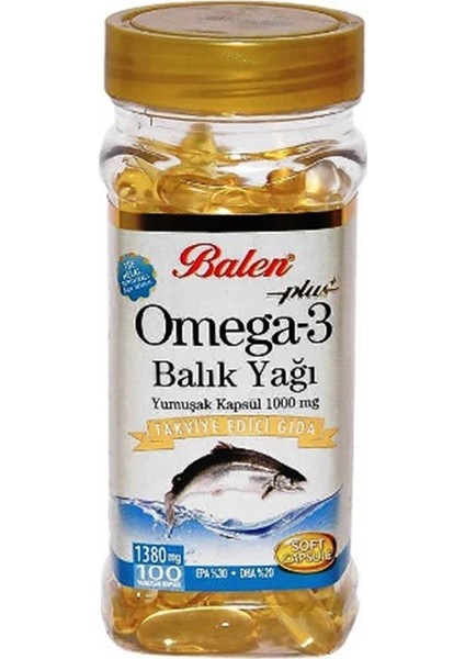 Omega 3 Plus Balık Yağı 1000 Mg 100 Yumuşak Kapsül