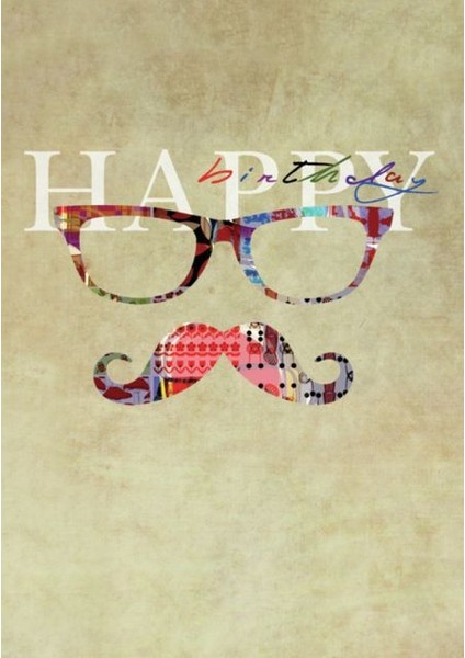 Happy Birthday Tasarım Tebrik Kartı 12 x 17 cm