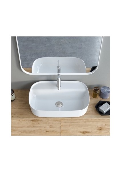 Cerastyle Aqua 60 x 40 cm Tezgah Üstü Lavabo Beyaz