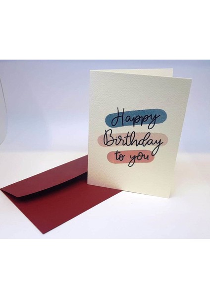 Happy Birthday Tasarım Tebrik Kartı 12 x 17 cm