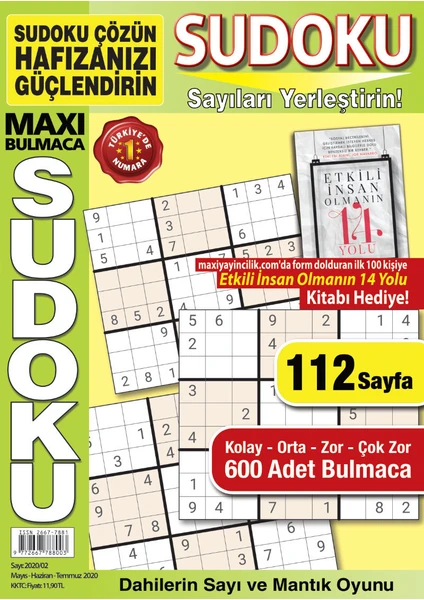 Bulmaca Sudoku Sayı : 2020/2