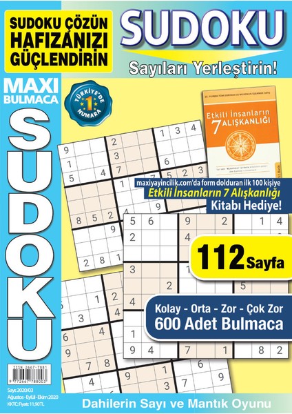Maxı Bulmaca Sudoku Sayı 2020/03