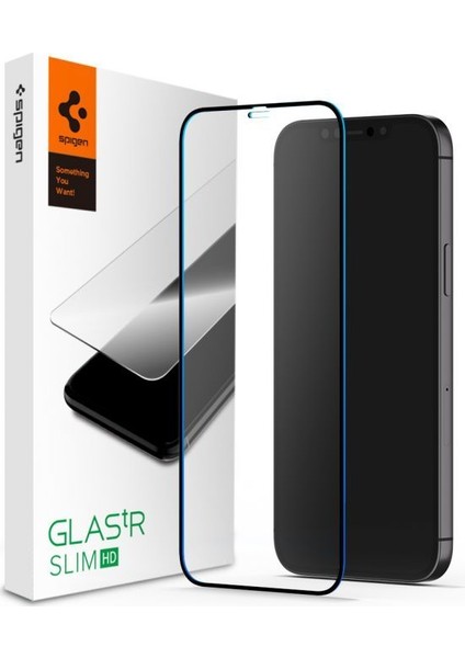 iPhone 12 Mini Cam Ekran Koruyucu Tam Kaplayan Glas.tR Slim Full Cover Black - AGL01534
