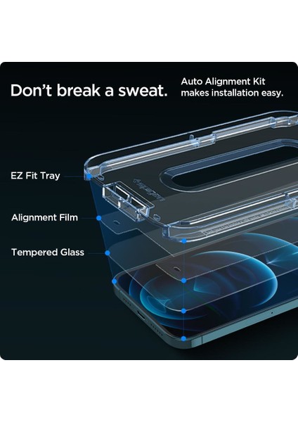 iPhone 12 Pro Max Cam Ekran Koruyucu Kolay Kurulum Glas.tR EZ Fit (2 Adet) - AGL01791