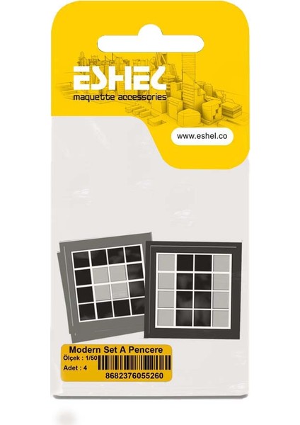 Maket Modern Set A Pencere 1-50 Ölçek 4'lü
