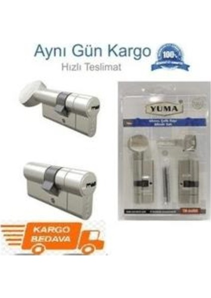 Tuzaklı Ikiz Barel Saten-Gri Ortak Anahtarlı 68 MM(YM-B68BG)