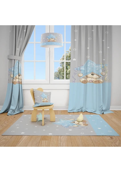 Talia Home  Baby-2 Çocuk ve Bebek  Odası Fon Perdesi 2 Kanat TLA-138