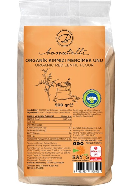Kırmızı Mercimek Unu 500 gr