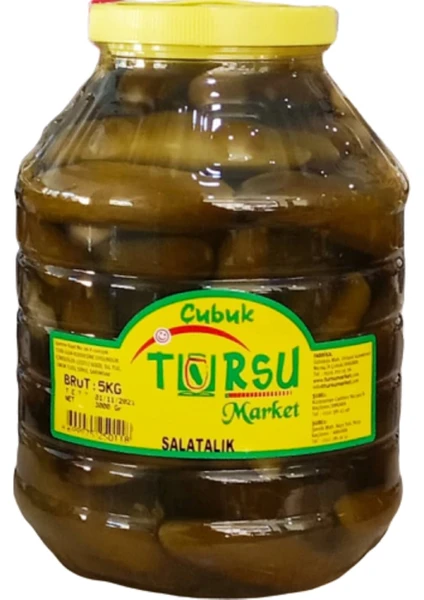 Turşu Market HAKİKİ NATUREL ÇUBUK SALATALIK TURŞUSU İNCE BOY 5 kg