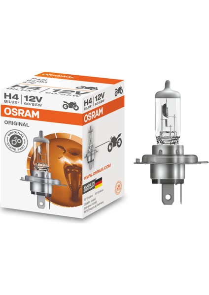 Osram Far Ampülü 12V H4 60/55WATT P43T Tırnaklı