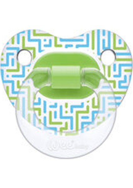 Şeffaf Desenli Damaklı Emzik 18+ Ay No:3 Yeşil