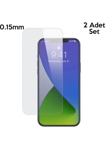 Apple iPhone 12- 12 Pro 6.1 0.15 mm Full Tempered Cam Ekran Koruyucu 2set SGAPIPH61N-FM02 Şeffaf
