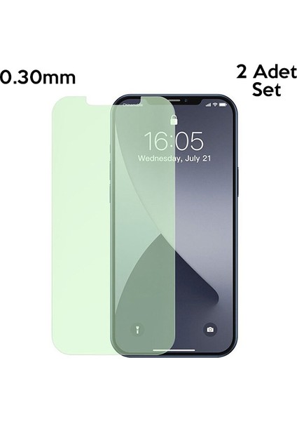 Apple iPhone 12- 12 Pro 6.1 0.30 mm Full Tempered Cam Ekran Koruyucu 2set Anti-Bluelight SGAPIPH61P-LP02 Şeffaf