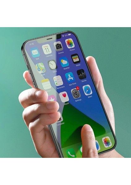 Apple iPhone 12- 12 Pro 6.1 0.30 mm Full Tempered Cam Ekran Koruyucu 2set Anti-Bluelight SGAPIPH61P-LP02 Şeffaf