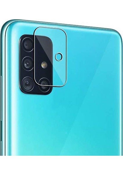 Samsung Galaxy M51 Tempered Cam Kamera Koruyucu AL-33127 Şeffaf