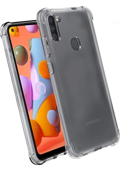 Samsung Galaxy M11-A11 Anti-Drop Darbe Emici Silikon Kılıf Shockproof Kılıf AL-32980 Şeffaf fırsatları