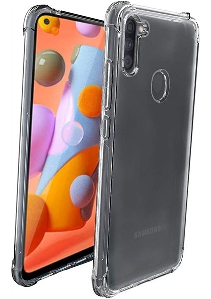 Samsung Galaxy M11-A11 Anti-Drop Darbe Emici Silikon Kılıf Shockproof Kılıf AL-32980 Şeffaf indirimleri