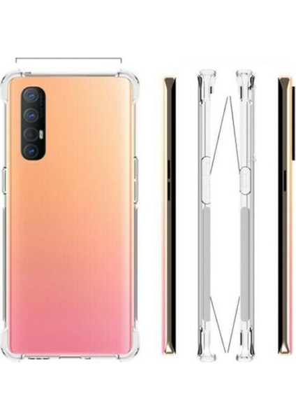 Oppo Reno 3 Pro Anti-Drop Darbe Emici Silikon Kılıf Shockproof Kılıf AL-32984 Şeffaf