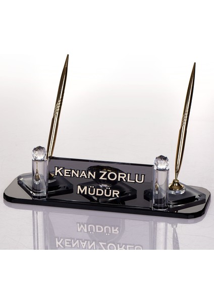 Kişiye Özel Ege Kristal Masa İsimliği Ofis Masaüstü İsimlik fiyatları