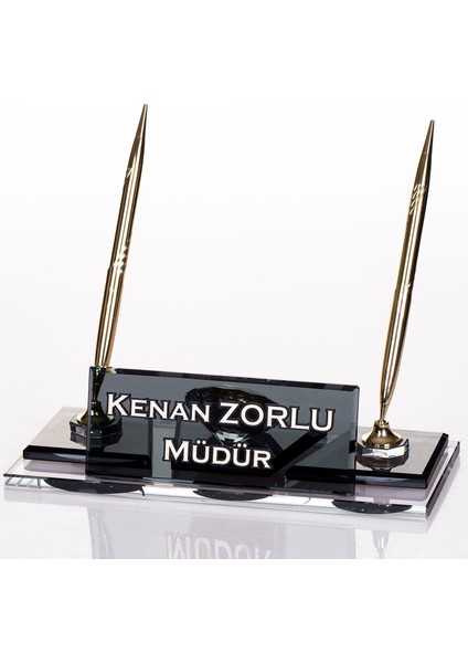 Kişiye Özel Berlin Kristal Masa İsimliği Ofis Masaüstü İsimlik