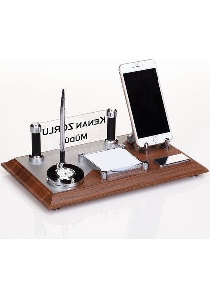 Poseidon Masa İsimlik Seti Deri Ofis Masa İsimliği