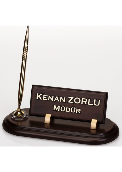 Kişiye Özel Tek Kalemli Ahşap Masa İsimliği Oval Ahşap Masa İsimlik fiyatları