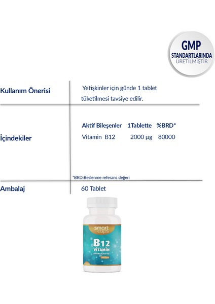 Vitamin B12 200 Mcg 60 Tablet