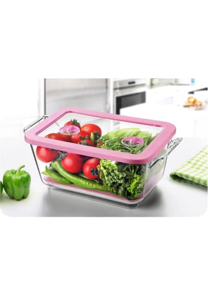 2 Lt Havalandırmalı Kristal Saklama Kabı Pembe