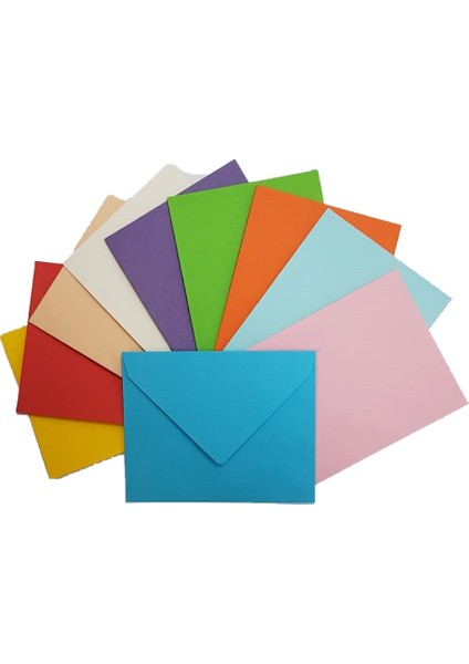 10 Renkli Zarf 7 x 9 cm - 10 adet