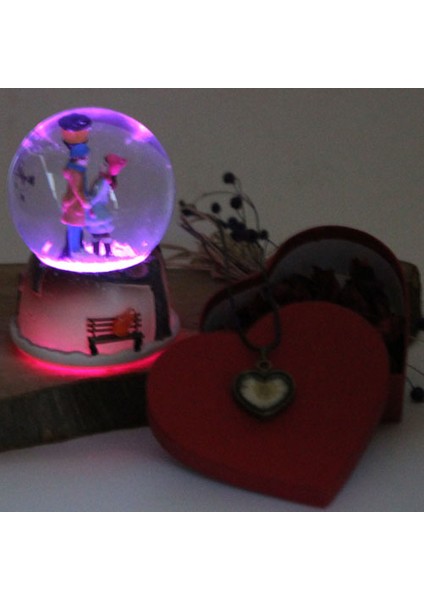 Kış Masalı Kar Küresi Kalp Kolye Kalp Kutu Sevgiliye Concept Hediye fiyatları