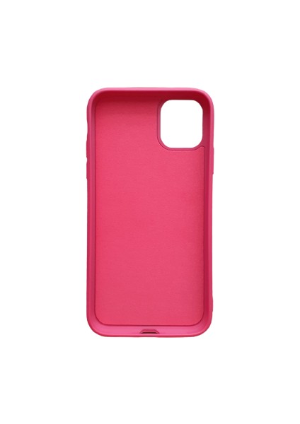 Apple iPhone 11 Pro Max Logolu Lansman Kılıf Koyu Pembe