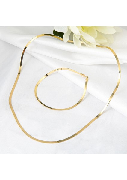 Ezme Zincirli Bileklikli 14 Ayar Altın Set fırsatları