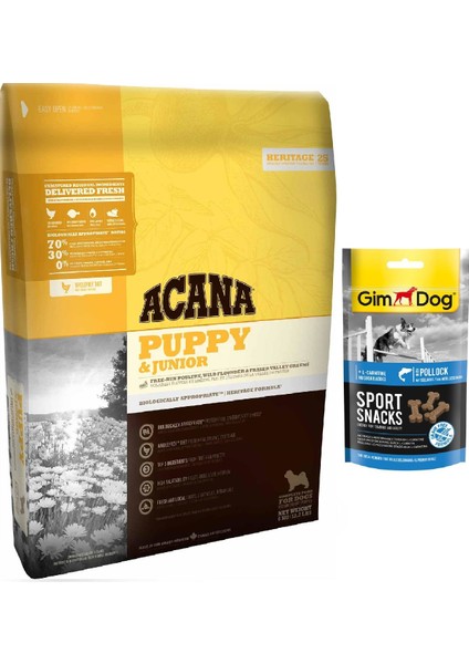 Acana Puppy Junior Yavru Köpek Mama 2 kg +Gimdog Balık Ödül 60 gr