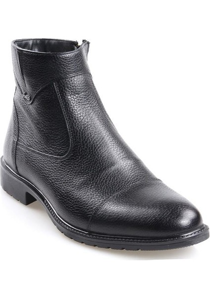 8606 Siyah Erkek (39-45) Klasik Kürklü Deri Bot
