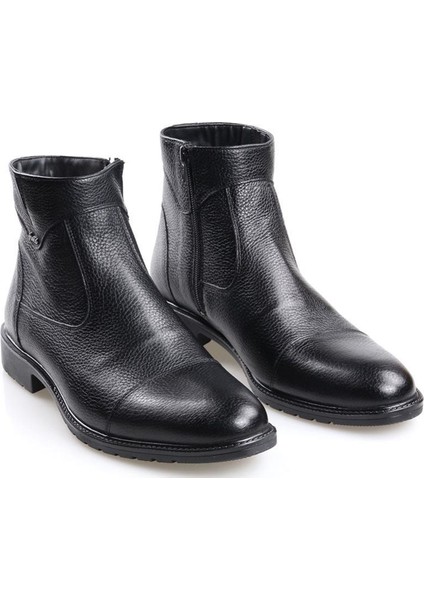 8606 Siyah Erkek (39-45) Klasik Kürklü Deri Bot fırsatları
